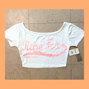 New! White RetroFox Crop Top!